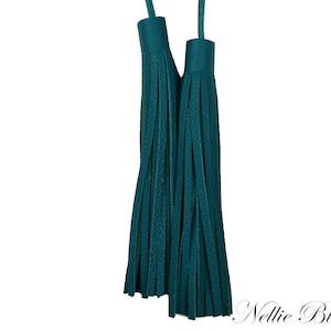 Ready to Ship TEAL 5" Double-Ended Leather Tassel T2514