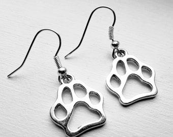 Dog Paw Earrings - Paw Print Charm - Veterinarian Gift Earrings