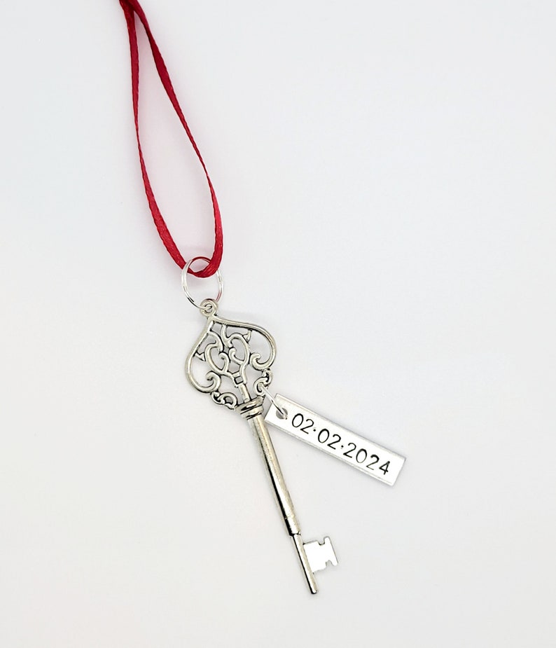 Custom Skeleton Key Ornament Hand Stamped With Date, Name, Initials or ...