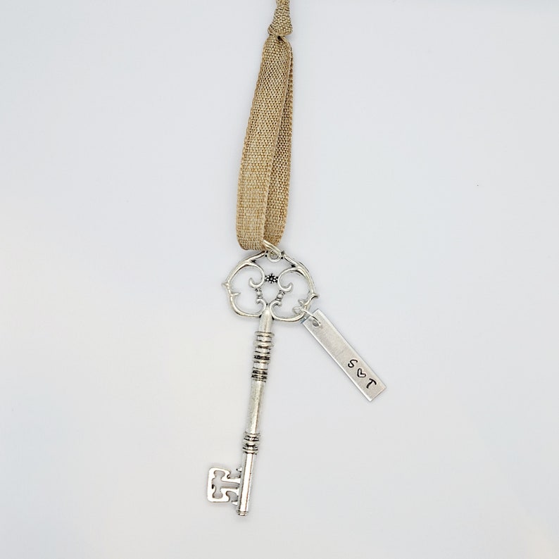 Custom Skeleton Key Ornament Hand Stamped With Date, Name, Initials or ...