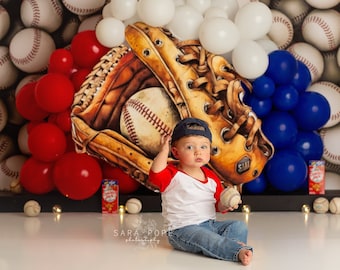 Rookie de l'année toile de fond - Cake Smash Boy - toile de fond Baseball - toile de fond photographie - Cake Smash Props WHM379 SPP