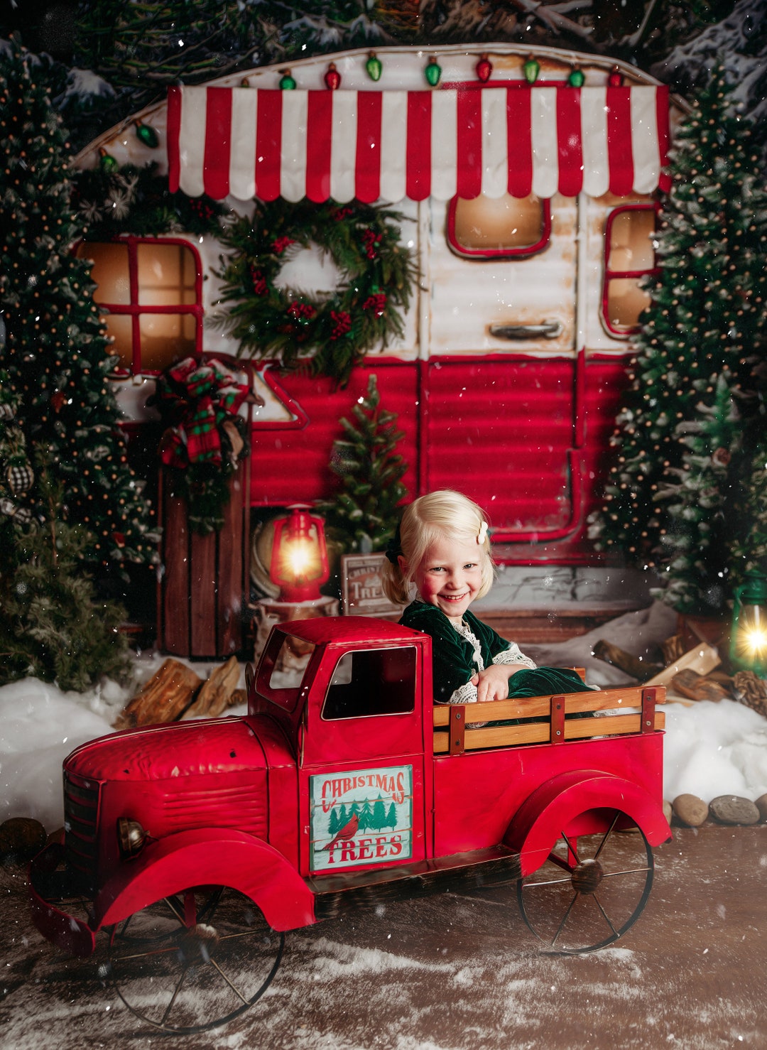 Christmas Camper Photography Backdrop Christmas Photo - Etsy