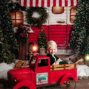 Christmas Camper Photography Backdrop, Christmas Photo Backdrop, Santa Backdrop, Christmas Camper Backdrop, Holiday Backdrop Winter CHS429