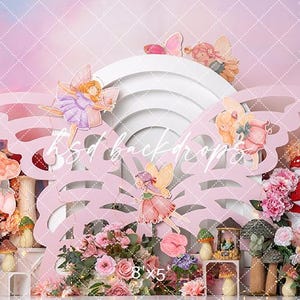 Butterfly Cake Smash Backdrop - Fairy 1st Birthday Backdrop Girl ...