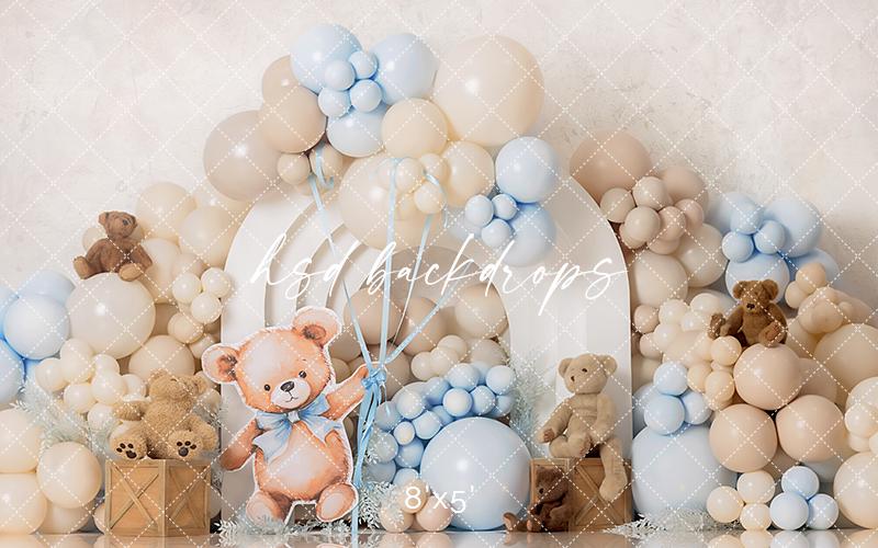 Beground Rpp Teddy Bear Arch Cake Smash Backdrop - 1st Birthday Backdrop Boy ...