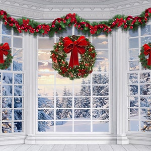 Christmas Backdrops for Photography, Christmas Window Photo Backdrop ...