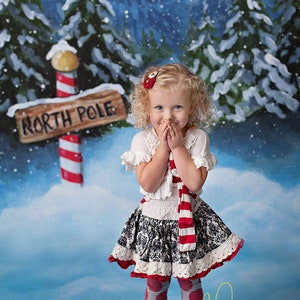 North Pole Photo Backdrop, Christmas Photo Backdrop Winter, Christmas ...