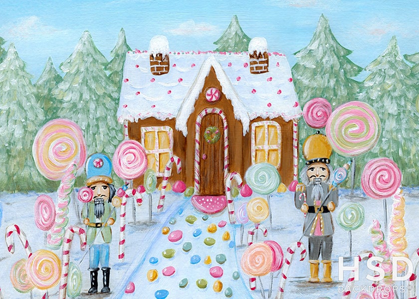 Christmas Photo Backdrop Gingerbread House Christmas | Etsy