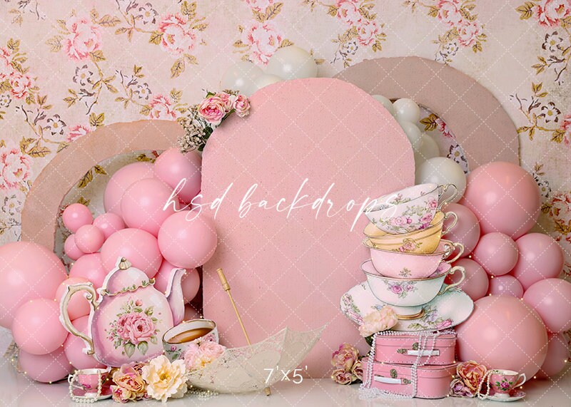 Tea Party Birthday Backdrop Tea Time Cake Smash Photo Backdrop Printed ...