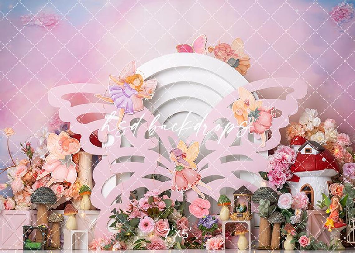 Butterfly Cake Smash Backdrop - Fairy 1st Birthday Backdrop Girl ...