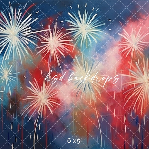 4th of July Fireworks Backdrop | Patriotic Backdrop | Fourth of July Photography Backdrop | Summer Backdrop | Independence Day | SMR401