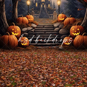 Halloween Backdrop for Pictures, Large Halloween Party Backdrop ...