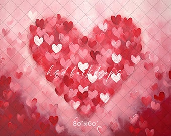 Valentines Day Heart Photo Backdrop, Valentine's Backdrop for Photography, Backdrop for Pictures, Portrait Background, Photo Props VD265