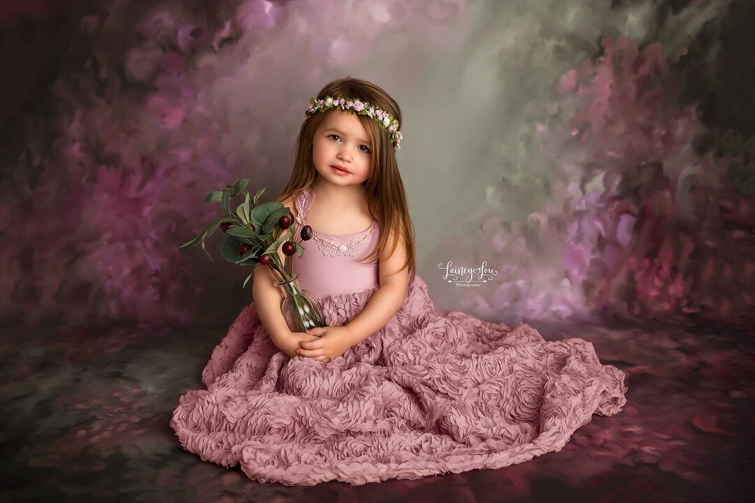 Floral Fine Art Photography Backdrop, Spring Photo Backdrop, Painted