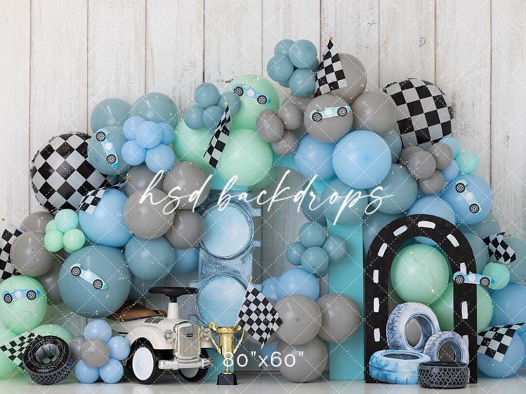 Racing Cake Smash Backdrop Race Car 1st Birthday Backdrop Boy Printed ...