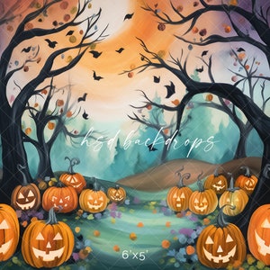 Cute Halloween Photo Backdrop for Pictures, Large Halloween Photo Background, Fall Photoshoot Backdrop, Autumn Backdrop Photography FALL344