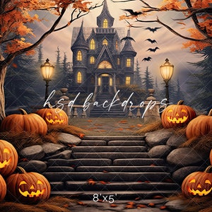 Halloween Backdrop for Pictures, Large Halloween Party Backdrop ...