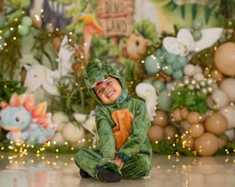 Dinosaure gâteau smash toile de fond, Dino Land premier anniversaire Photo arrière-plan, garçon 1er anniversaire Jungle ballon Arch Prop WHM957