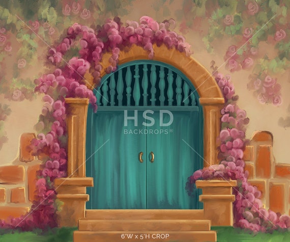 Magical Casita Door Photo Backdrop Green Door Cake Smash