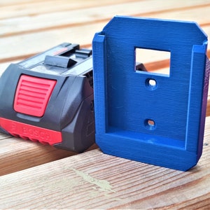 Bosch Tools Cordless 18v Battery Holder Mount Hanger Storage Black Blue