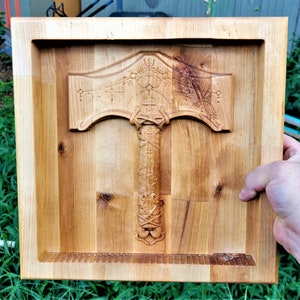 Kratos God of War Ragnarok Mjolnir Thor's Hammer Valet Tray Dump Cellphone Keys Catchall Cady Birch