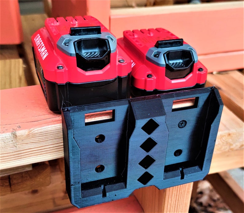 Craftsman Tools Cordless 20v Battery 2 Double Holder Mount Etsy