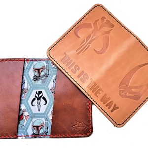 Star Wars The Mandalorian Wallet Front Pocket Minimalist Customizable Personalize Fett Djarin