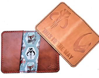 Star Wars The Mandalorian Wallet Front Pocket Minimalist Customizable Personalize Fett Djarin