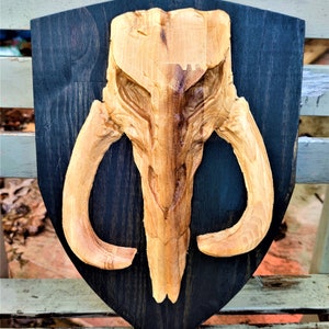 Star Wars The Mandalorian 3D Carve Wood Sign Wall Art Man Cave Mythosaur Skull