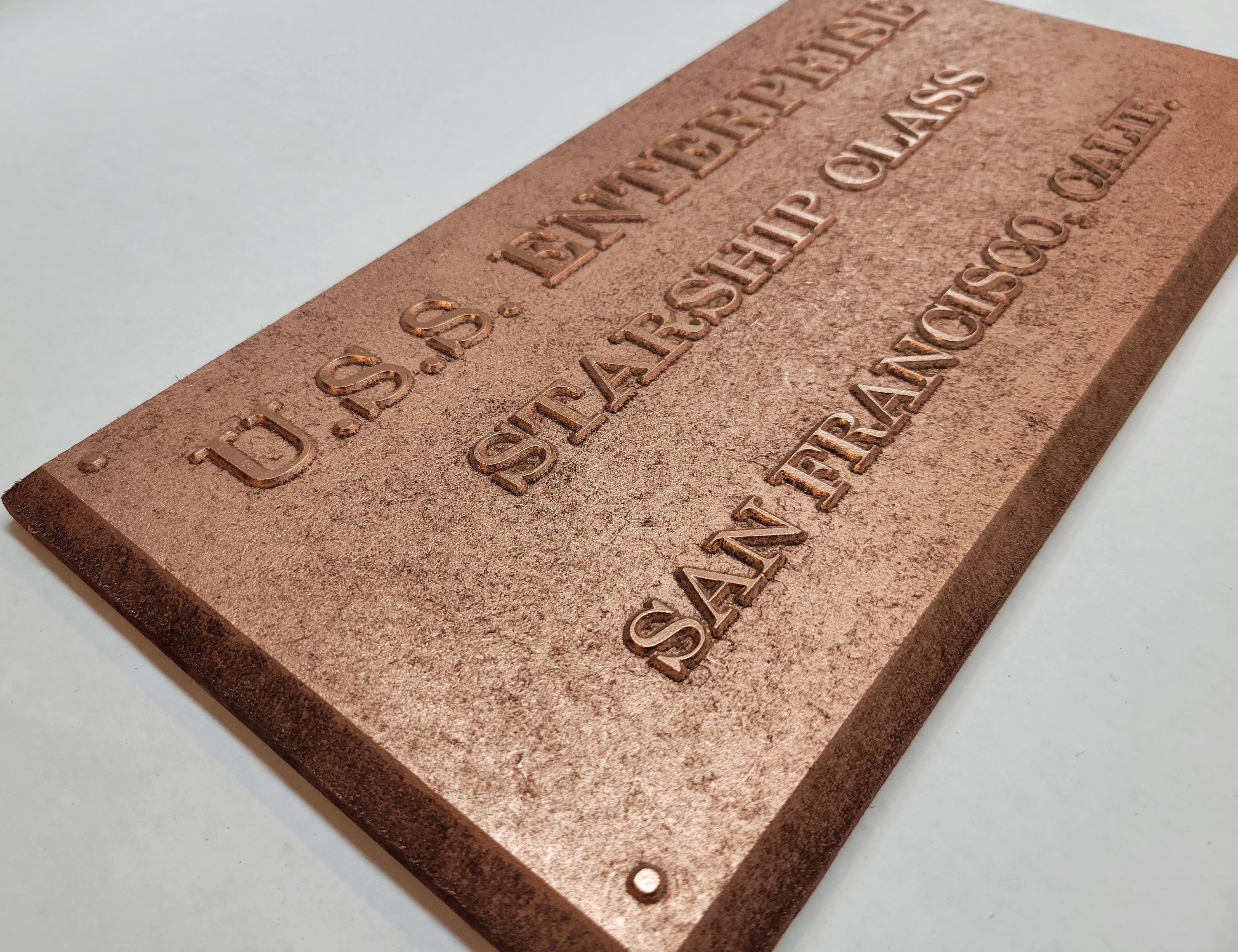 Star Trek Original USS Enterprise Dedication Plaque Replica