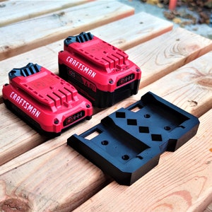Craftsman Tools Cordless 20v Battery 2 Double Holder Mount Hanger Storage