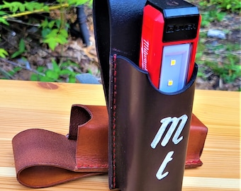 Milwaukee Tools Pocket Rover Flood Light Leather Pouch Sleeve Custom 2112-21