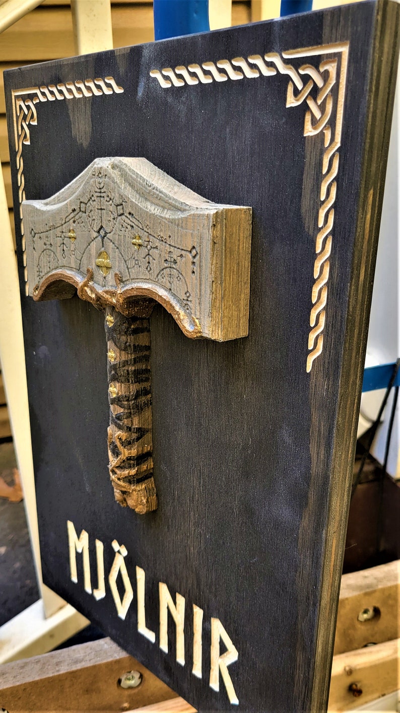 Mjolnir Lettering Mjolnir Thor Hammer Wood Sign: God of War Ragnarok Wall Art - Etsy