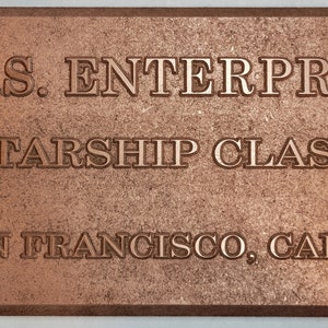 Star Trek Original USSEnterprise Dedikation Plakette Nachbau MDF 16x12 NCC-1701