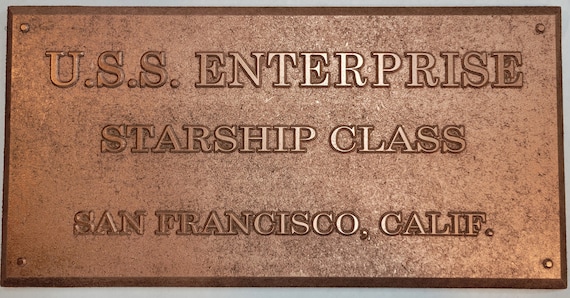 Star Trek Original USS Enterprise Dedication Plaque Replica MDF