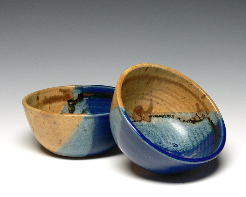 Set of 2 Stoneware Cereal Bowls, Pottery Soup Bowls, Hand Thrown Soup Bowls, Ice Cream Bowls image 1
