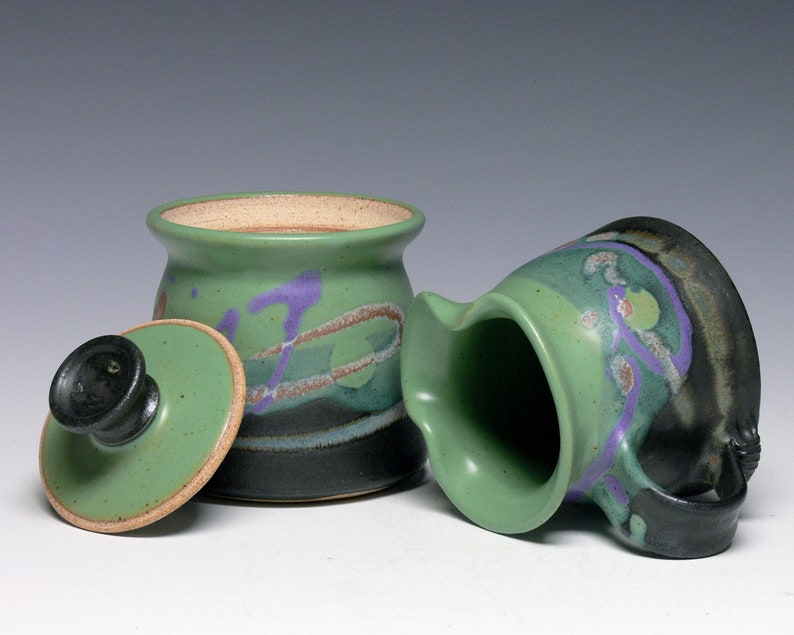 Pottery Sugar and Creamer Set Etsy