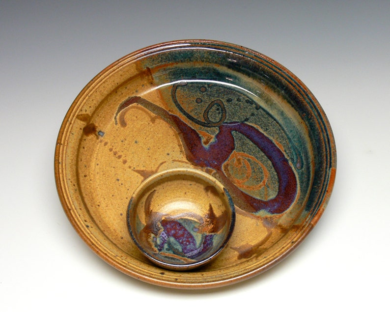 Hand Thrown Chip and Dip Set Pottery Chip Dip Stoneware Etsy