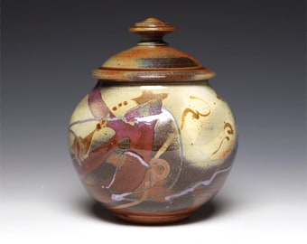 Memorial Urn, 160 cu. in., Covered Jar, Hand Thrown Urn, Pottery Urn, Ceramic Pet Urn, Lidded Jar, Stoneware Cremation Urn