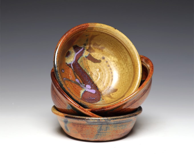 Yogurt Bowls, Hand Thrown Ice Cream Bowls Set of 4, Pottery Prep Bowls