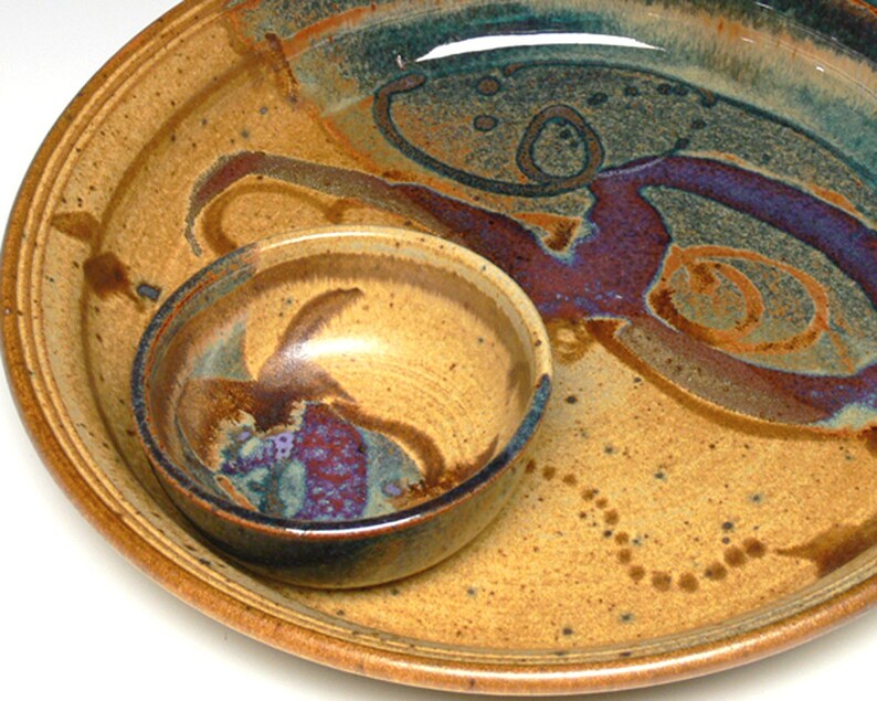 Hand Thrown Chip and Dip Set Pottery Chip Dip Stoneware Etsy