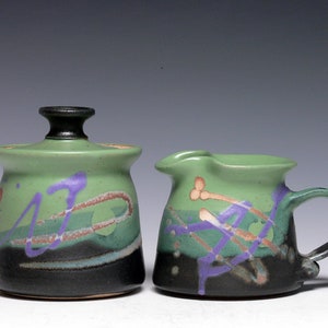 Pottery Sugar and Creamer Set image 1