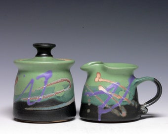 Pottery Sugar and Creamer Set