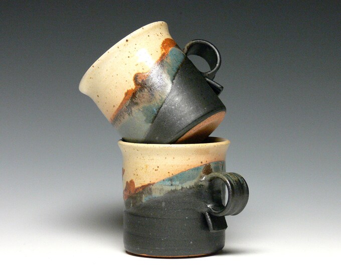 Pottery Mugs Set of 2 Stoneware Mugs Coffee Mugs Ceramic Etsy