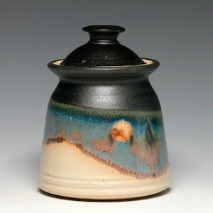 Ceramic Sugar Bowl, Stoneware Storage Jar