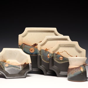 Pottery Dinnerware Set for 4, 5-Piece Place Settings, READY TO SHIP