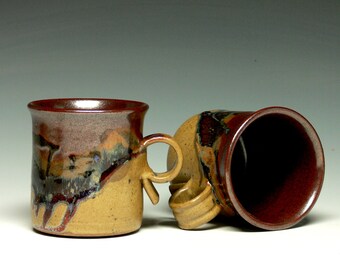 Pottery Mugs - Set of 2, Stoneware Mugs, Coffee Mugs, Ceramic Mugs, Hand Thrown Mugs