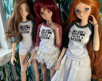 Sassy Cat Raglan for Smart Dolls