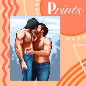 Impresión de postal del beso de Caridad/Ghoap