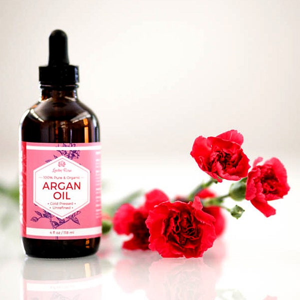 VIRGIN ARGAN OIL by Leven Rose - Pure Cold Pressed, 100% Organic for Hair Growth, Skin Serum, Face, Nails, Eczema, Acne - 4 Oz